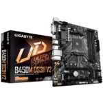 Tarjeta Madre GIGABYTE B450m Ds3h V2 / Socket Am4 / 128GB X4 Ddr4 3600Mhz / SATA III / Usb 3.0 / Usb 2.0 / Hdmi / MICRO ATX