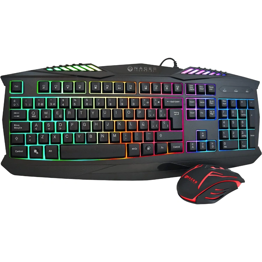 81Wbuac3jcL._AC_SL1500_ Kit De Teclado Y Mouse GAMER Na-617 Naceb Technology / Usb / Teclado Numerico / Led / Color Negro - Image 1