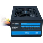Fuente De Poder Slim Acteck Edge / 500W / 20+4 Pines / 2 Sata / 2 Molex / Gabinetes Micro-ATX / CABLES CORTOS / Negro