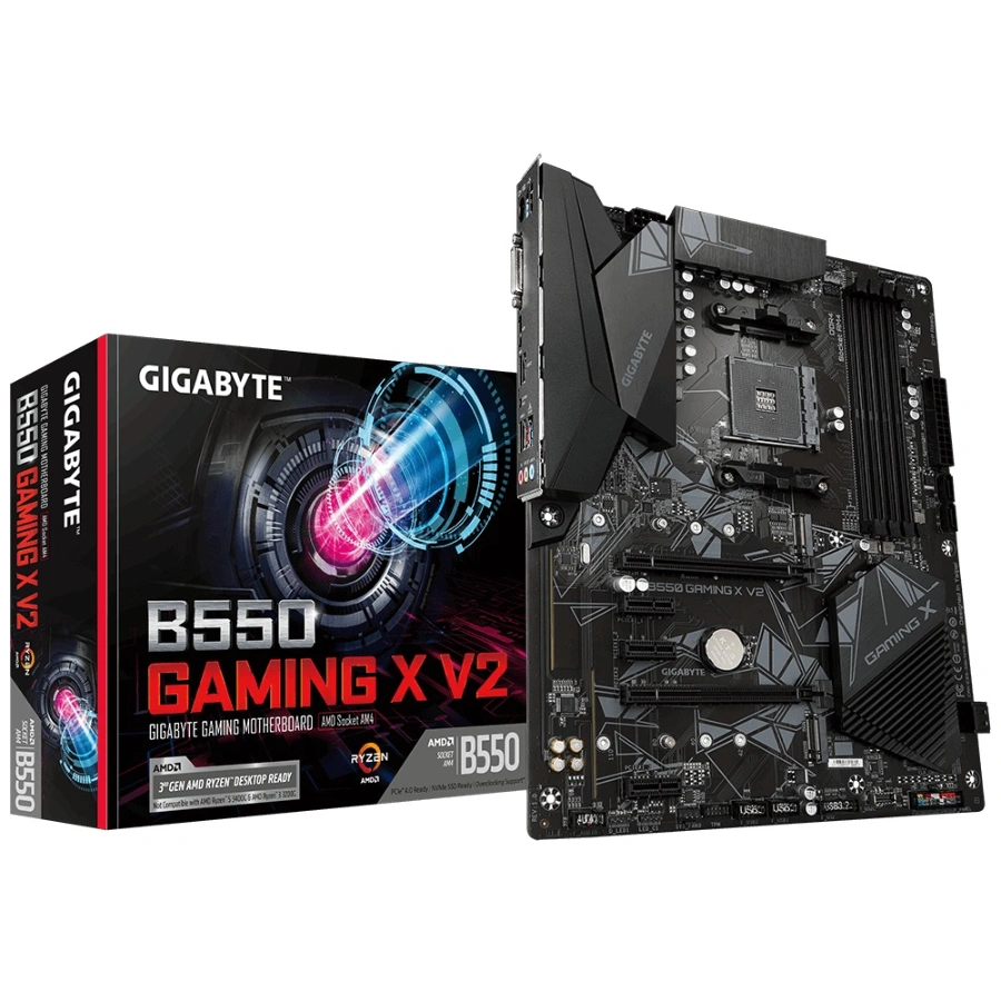 CP-GIGABYTE-B550GAMINGXV2-1B550 GAMING X V2 Tarjeta Madre GIGABYTE B550 Gaming X V2 / Am4 / 128GB X4 Ddr4 4733MHz / 4 SATA III / M.2 / Pci-E 4.0 / Usb 3.2 / Usb 2.0 / Hdmi-Dvi / ATX - Image 1