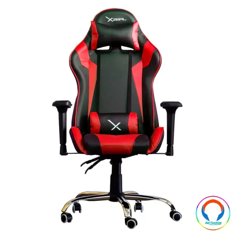 ZXSXZ10R23-min Silla GAMER XZEAL Xz10 / Asiento Giratorio Ajustable / Piston Clase 4 / Inclinacion Ajustable / Brazos Con Ajuste 4D / Negro Con Rojo - Image 1