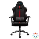 Silla GAMER Game Factor Cgc601 / Tela Automotriz / Estructura Metalica / Descansa Brazos Ajustable 4D / Reclinable / Negro Con Rojo