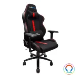 Silla GAMER Game Factor Cgc601 / Tela Automotriz / Estructura Metalica / Descansa Brazos Ajustable 4D / Reclinable / Negro Con Rojo - Image 2