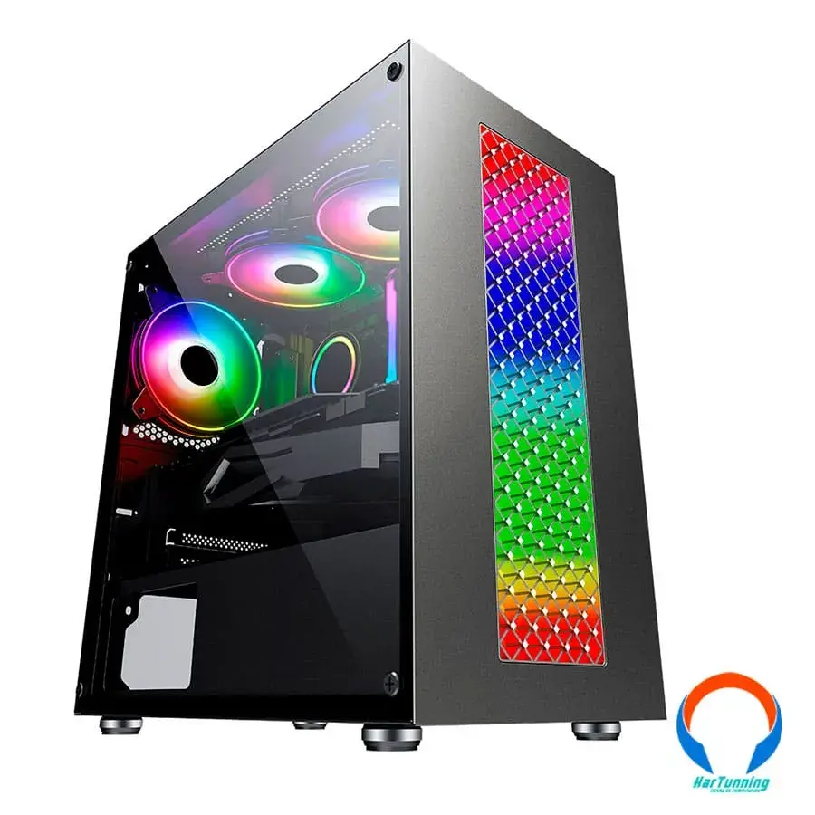 CGFLICKER01YGT11 Gabinete Yaguaret Flicker / ARGB / MICRO ATX, Itx / Cristal Templado / HDD/ SSD / Usb3.0 / Negro - Image 1