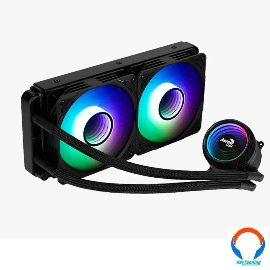 MIRAGEL24011 Sistema De Enfriamiento Liquido AIO Aerocool Mirage L240 ARGB Cpu / 240MM / X2 Vent. 120MM / H. 1800RPM / 72.2 Cfm / 26.8 Dba / 4Pin 12V, 3Pin 5V / Negro - Image 1