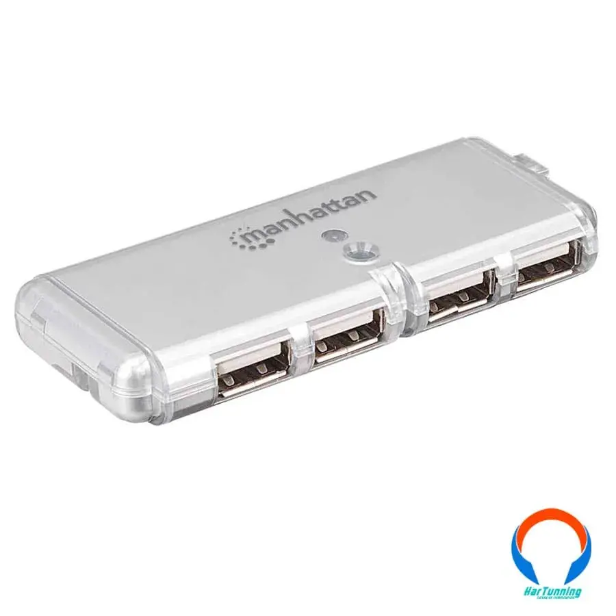 16059911 Hub Usb Manhattan Pocket / 4 Puertos / Velocidades De Transferencia 1.5/12/480 Mbps / Gris - Image 1