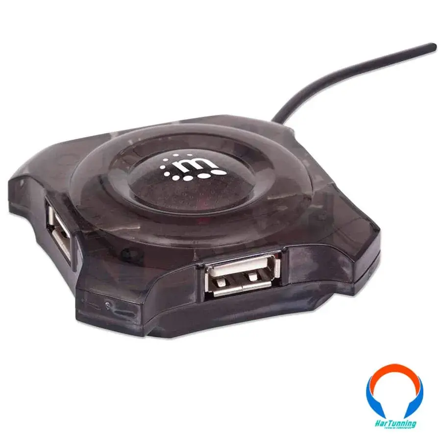 16227214 Mini Hub Manhattan / 4 Puertos Usb Velocidad 1.1 / Soporta Dispositivos Y Puertos Usb 2.0 / Negro / 162272 - Image 1