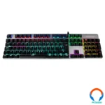 Teclado Gaming Mecánico Balam Rush Alba / Switch Blue / Luz Led 6 Colores / Español / Usb 2.0 / Color Negro/Plata