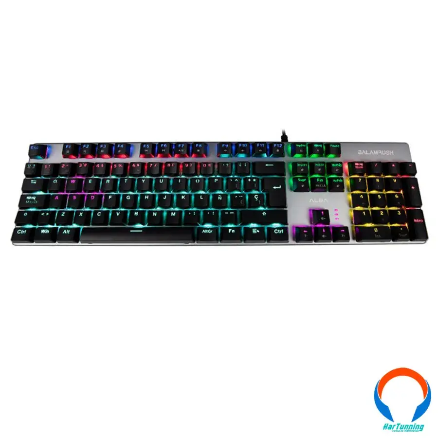 BR-929653-G7 Teclado Gaming Mecánico Balam Rush Alba / Switch Blue / Luz Led 6 Colores / Español / Usb 2.0 / Color Negro/Plata - Image 1