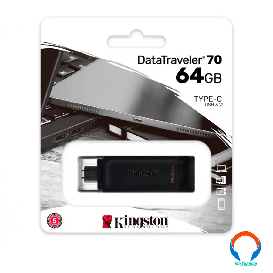 DT7064GB14 Memoria USB KINGSTON TECHNOLOGY DT70 / 64GB / Interfaz 3.2 / Negro - Image 1