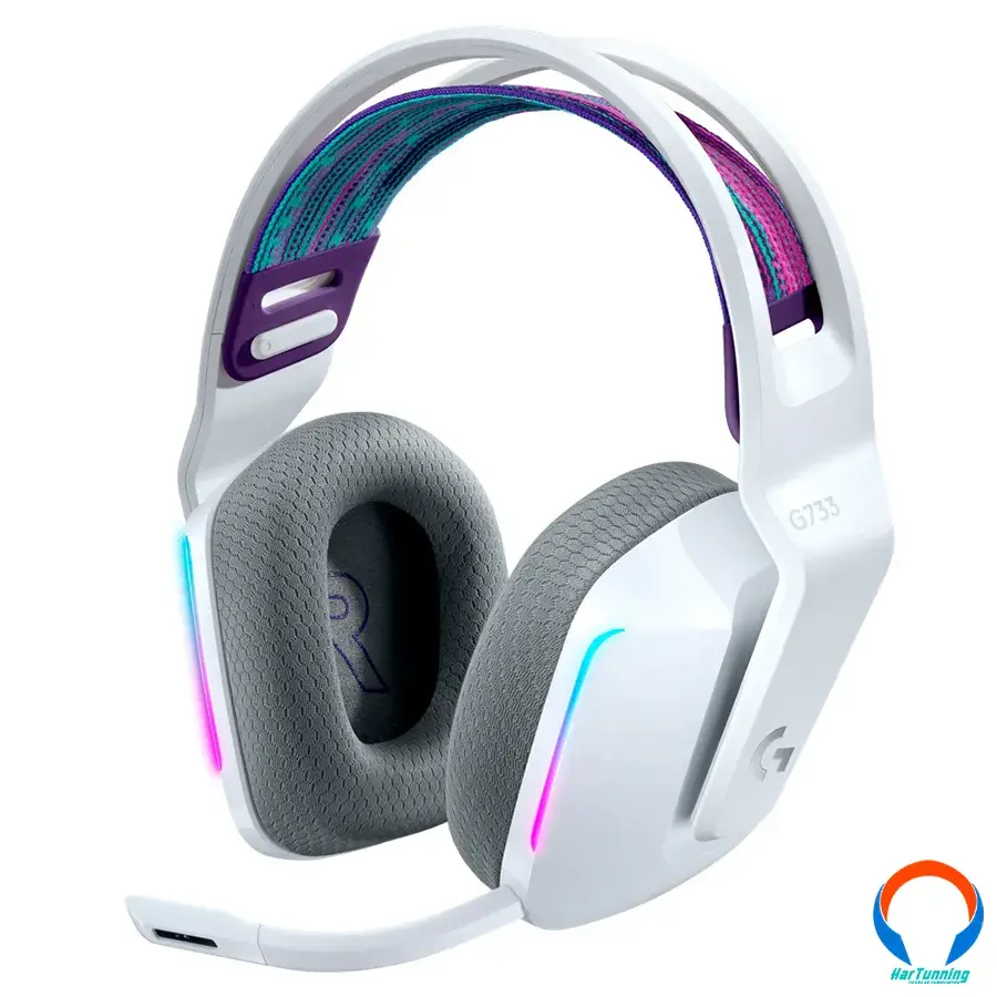 981-000882-G1 Diadema Gaming Logitech G733 RGB / Inalámbrico / Iluminacion Lightsync / Microfono Desmontable / Bateria Recargable / Blanco - Image 1