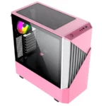 Gabinete Gamer MUNFROST Panda Pro - E-ATX, Cristal Templado, Usb 3.1, 3 Vent. Incluidos, + Fuente De Poder 550W 80 Plus Bronze, Rosa Con Blanco - Imagen 2