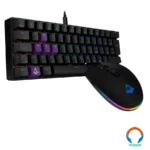 Kit Gamer MUNFROST Teclado Dark Moon Black y Mouse Triton Black ARGB / Switch Gateron Blue / Hasta 12000 Dpis / Alámbrico USB / Español