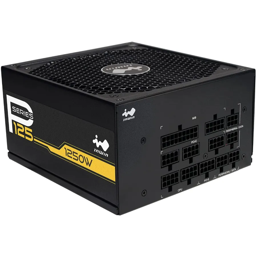 715zzdkTPNL._AC_SL1500_ Fuente De Poder INWIN P125 / 1250W / 80 Plus Gold / ATX / Modular / 20+4 Pin / Cpu 4+4 / Pci-e 6+2 / Sata / Negro - Image 1