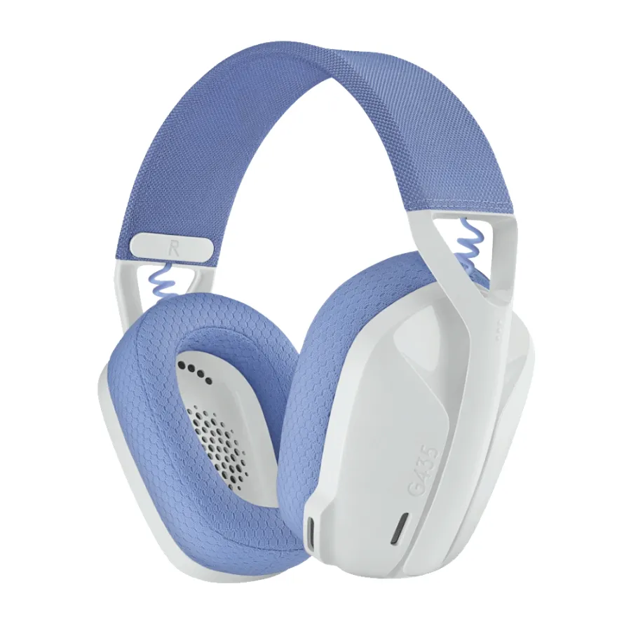 981-00107310 Diadema Gamer LOGITECH G435 / Inalámbrico / 20-20000 Hz / Bluetooth / Micrófono / 18 Horas De Batería / Cojinetes / Blanco Con Azul - Image 1