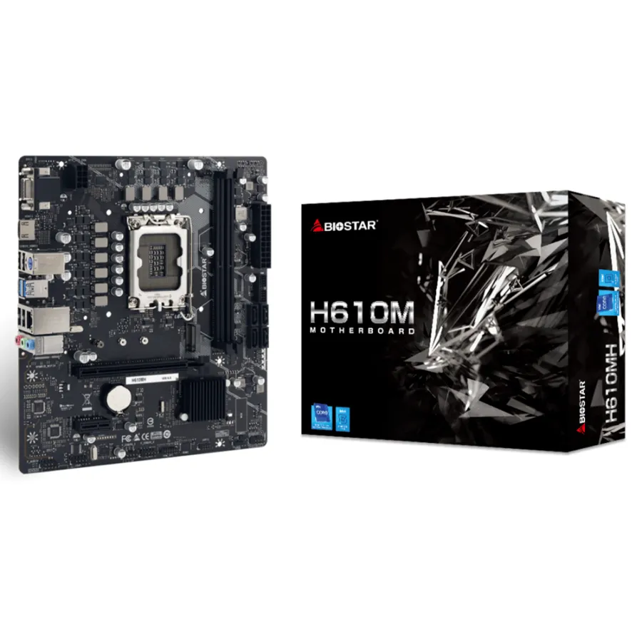 c5b2da1040d78134b3577384141fc8a11000 Tarjeta Madre BIOSTAR H610MH / LGA 1700 / 64GB X2 Ddr4 3200Mhz / Usb 3.2 / Hdmi, Vga / Sata / Micro-ATX - Image 1