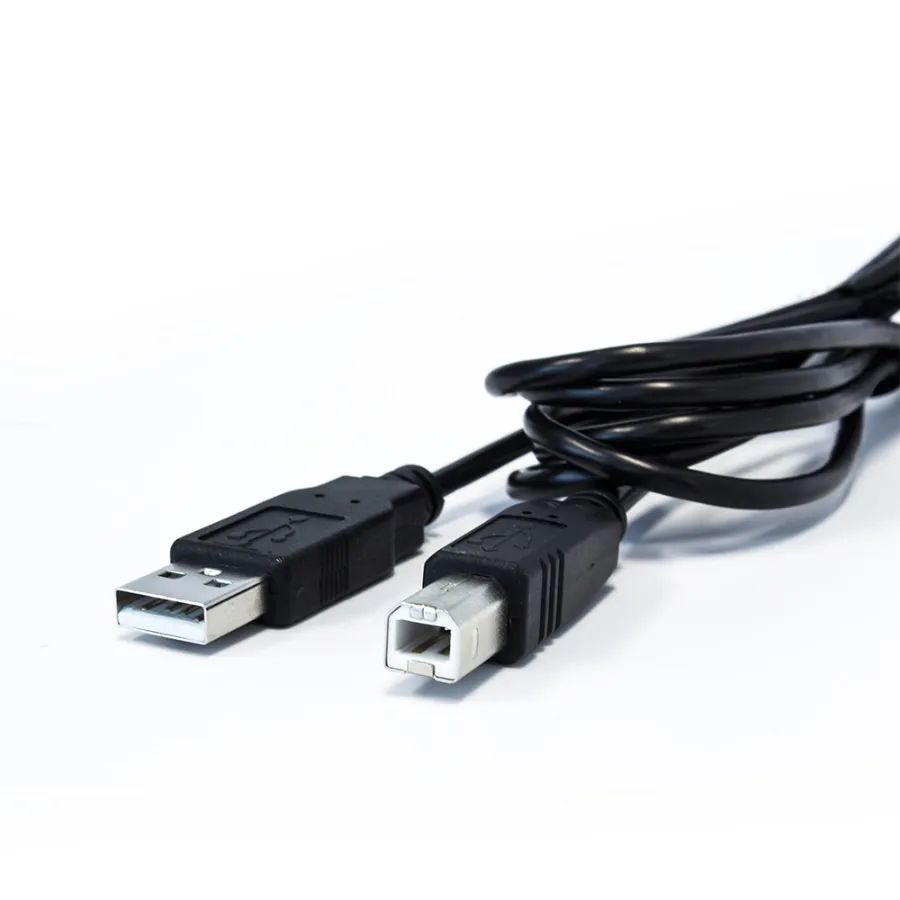 CAB-104-BK-1_1 Cable para impresora VORAGO CAB-104 / USB/Ab 2.0 / 1.5 Metros / Extremo principal Tipo A Macho - Extremo Secundario Tipo B Macho / Negro / AC-365810-37 - Image 1