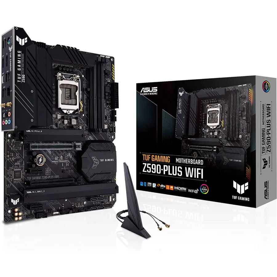 81wO3L69TSL._AC_SL1500_ Tarjeta Madre ASUS TUF GAMING Z590-PLUS WI-FI / Socket LGA 1200 Intel 11th Generación / ATX / 128GB X4 DDR4 5133Mhz OC / Sata / M.2 / Usb 3.2 / Hdmi, Dp / USB Type-C / TUF GAMING Z590-PLUS WIFI - Image 1