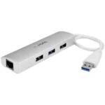 Hub Portátil STARTECH / Aluminio Concentrador / 3 Puertos / Usb 3.0 / Con Adaptador De Red