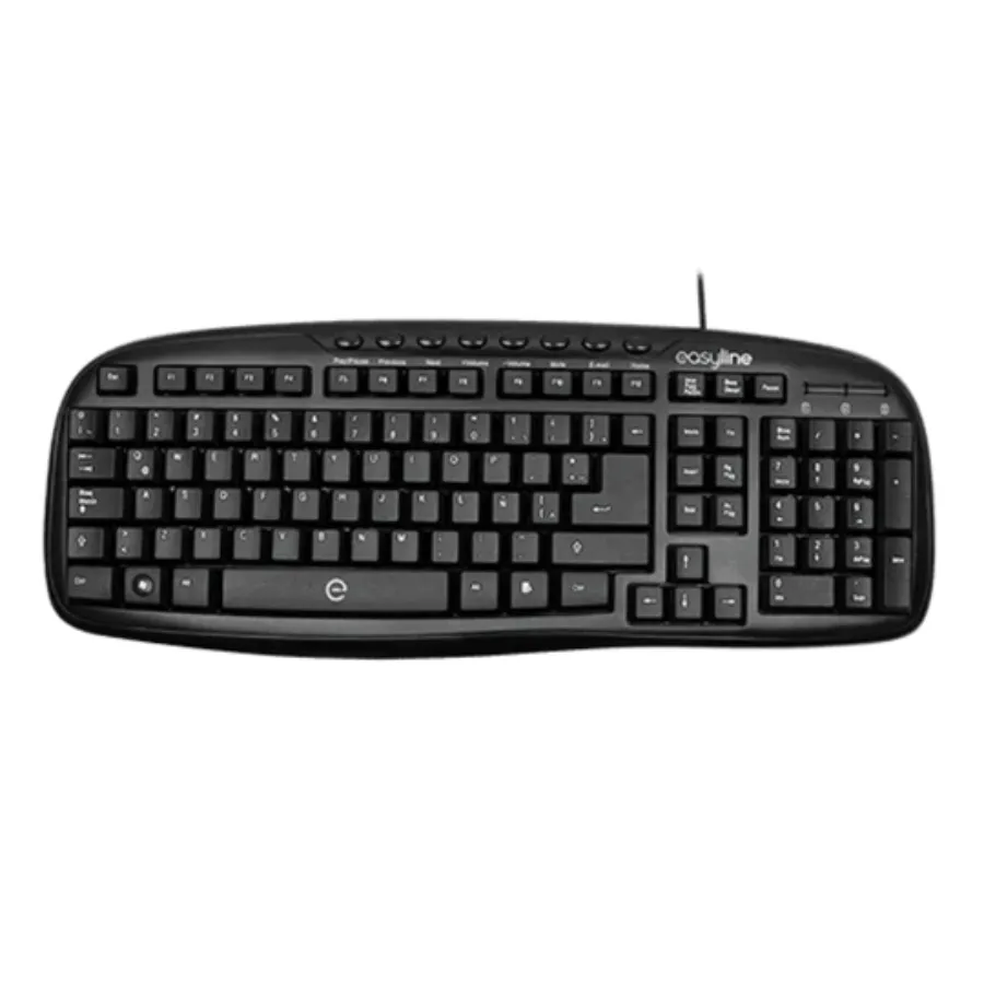 EL-993384_01C_540x Teclado Multimedia EASY LINE EL-993384 / Alámbrico / Usb / Español / Negro - Image 1