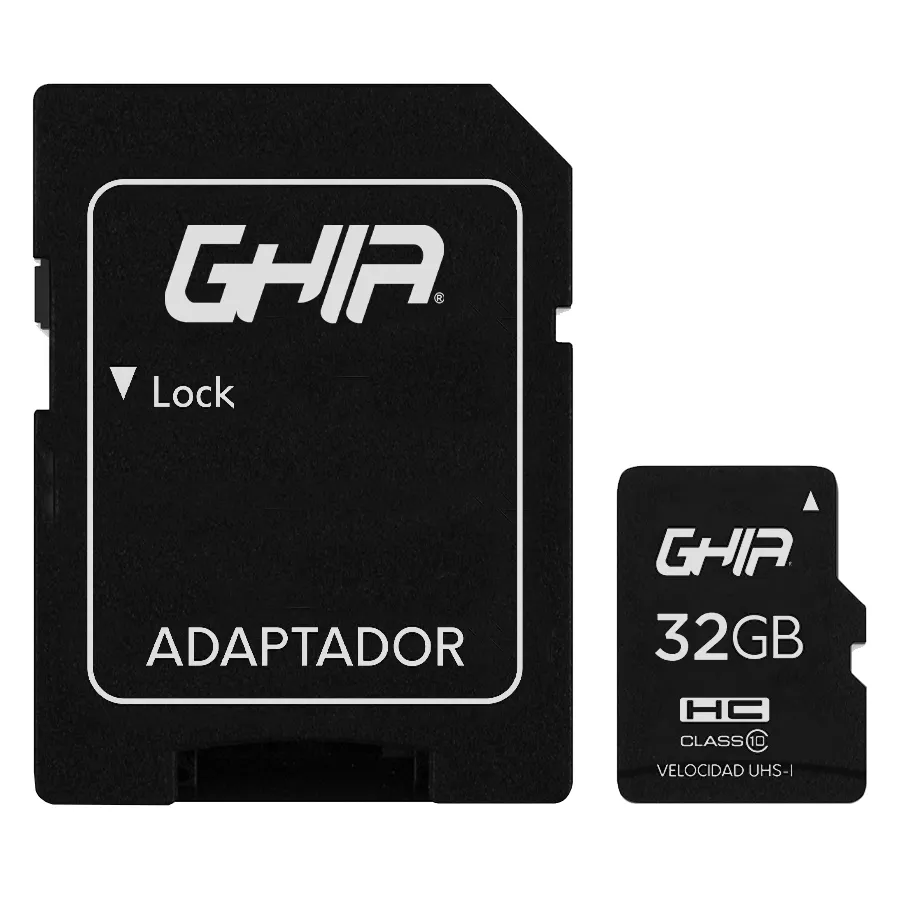 RAM-3126-03 Micro SDHC GHIA GAC-172 / 32 GB / Clase 10 / Con Adaptador / Negro - Image 1