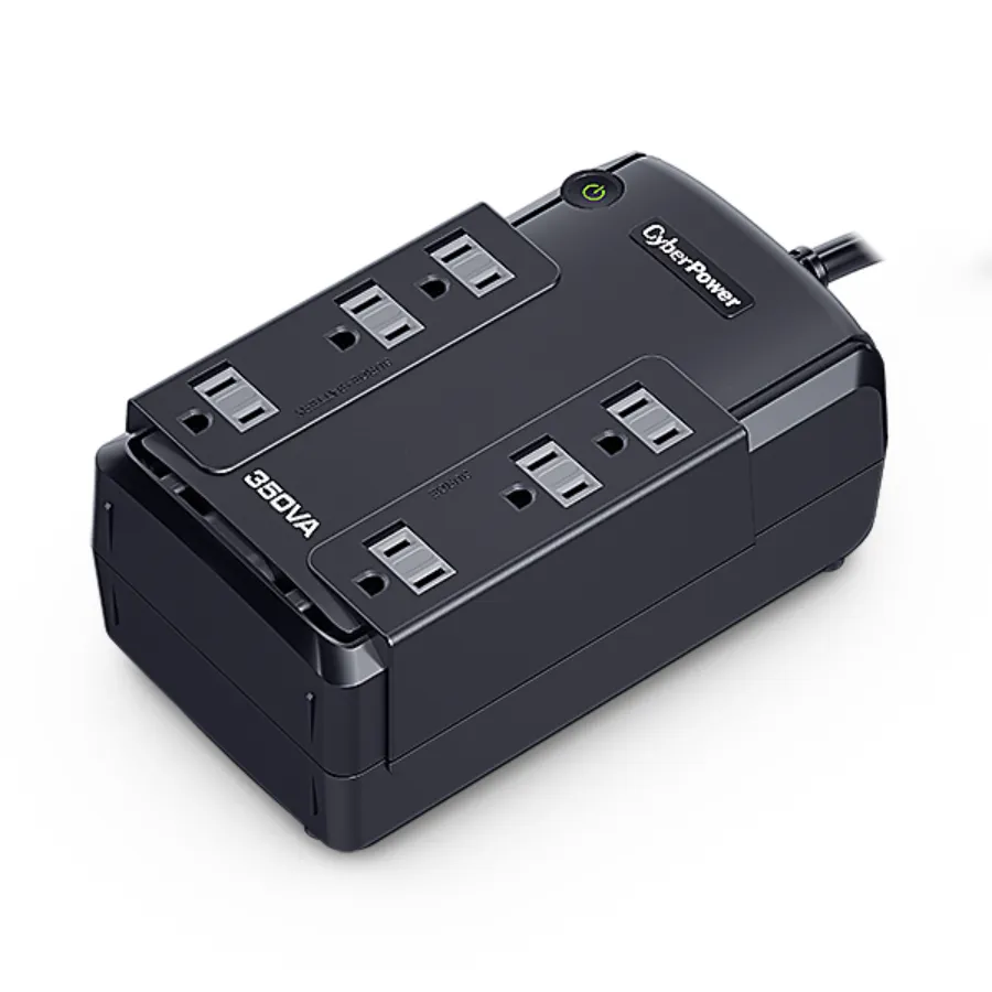 1PA-0000306-00G_3D_01_WS_E No Break CYBERPOWER CP350SLG / 350VA / 255W / 6 Contactos / 8MIN De Respaldo / Negro - Image 1
