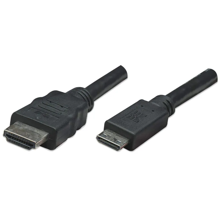 high-speed-hdmi-cable-304955-1_1024x1024@2x Cable Hdmi Manhattan 304955 / 1.8 m / 4k / 3D / Mini Hdmi-Hdmi / Macho a Macho / Blindado / Negro - Image 1