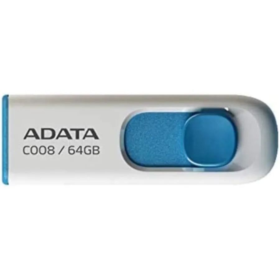 1 (1) Memoria Adata 64gb / Usb 2.0 / C008 / Retractil Blanco-Azul - Image 1