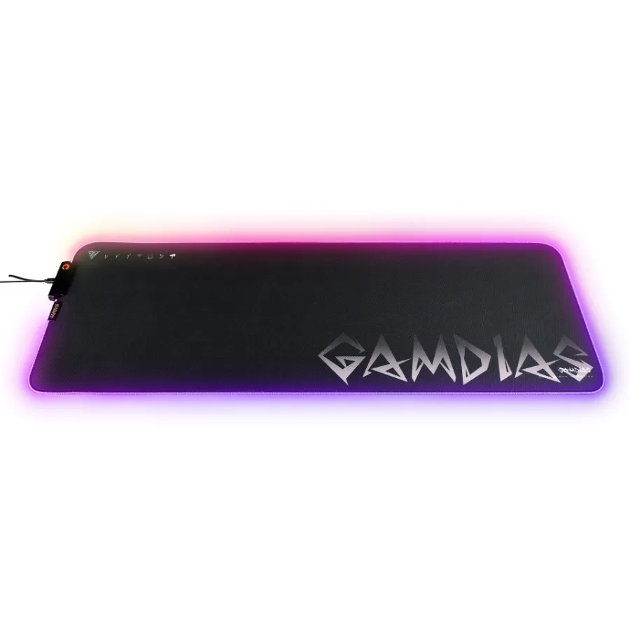 NYX_P3_Slogan Mouse Pad GAMDIAS NYX P3 / Multi-Color / 90cm X 30cm X 3mm / Usb / Superficie Textil Reforzada / Negro - Image 1
