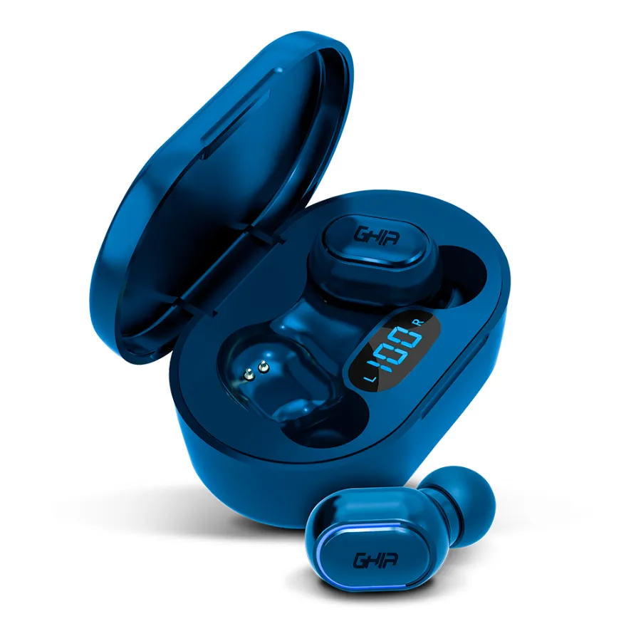 TWS-1A Audífonos GHIA TWS-1A / Inalámbrico / Bluetooth 5.0 / Micrófono / Hasta 3 Horas De Duración / Azul - Imagen 1