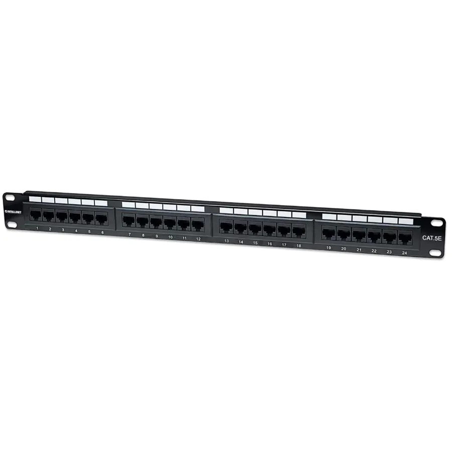 cat5e-patch-panel-513555-1_1024x1024@2x Panel De Parcheo INTELLINET 513555 / CAT5E / UTP / 24 Puertos / 1U / Negro - Image 1