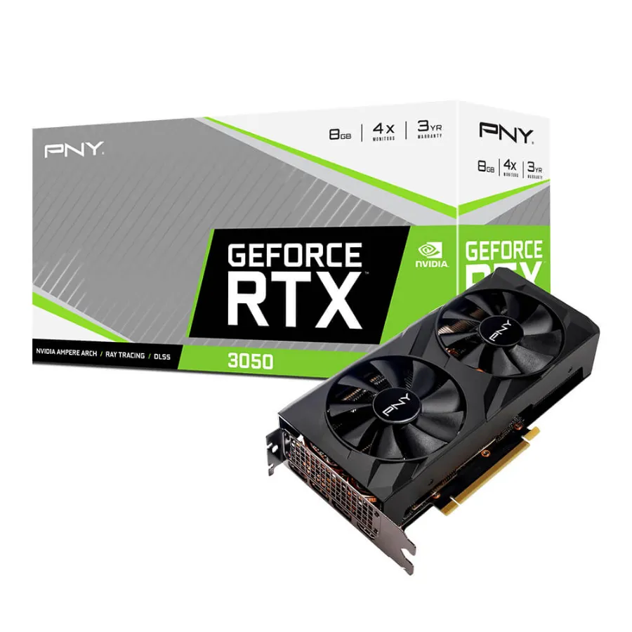 en_catalog_list_22h17_g7ckvbnxh9 Tarjeta De Video Nvidia PNY GeForce RTX™ 3050 VERTO Dual Fan Edition / 8GB Gddr6 / 128 bit / Núcleos Cuda 2560 / Hdmi, x3 Dp / PCI Express® Gen 4 / Boost 1777 MHz - Image 1