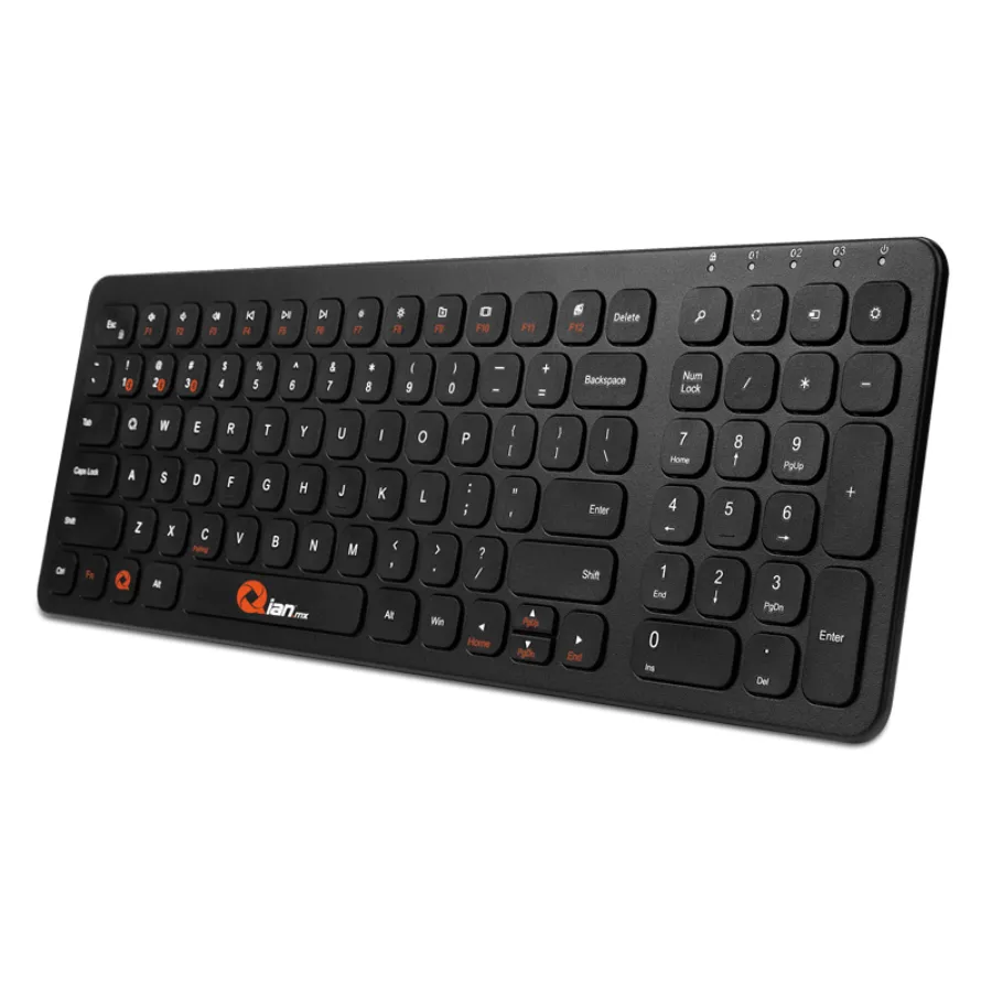 teclado-sheji-2 Teclado QIAN Sheji QACTB18001 / Inalámbrico / Bluetooth 3.0 / Español / 99 Teclas / Teclado Numérico / Negro - Image 1