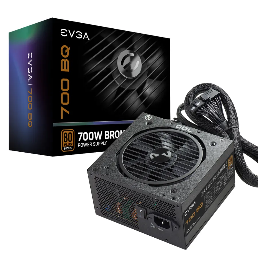 110-BQ-0700-V1_XL_1 Fuente De Poder EVGA 700 BQ 700w / Semi Modular / 80 Plus Bronze / x1 20+4 pines / x1 CPU 4+4 pines / x4 PCI-e 6+2 pines / x6 SATA / 110-BQ-0700-V1 - Image 1