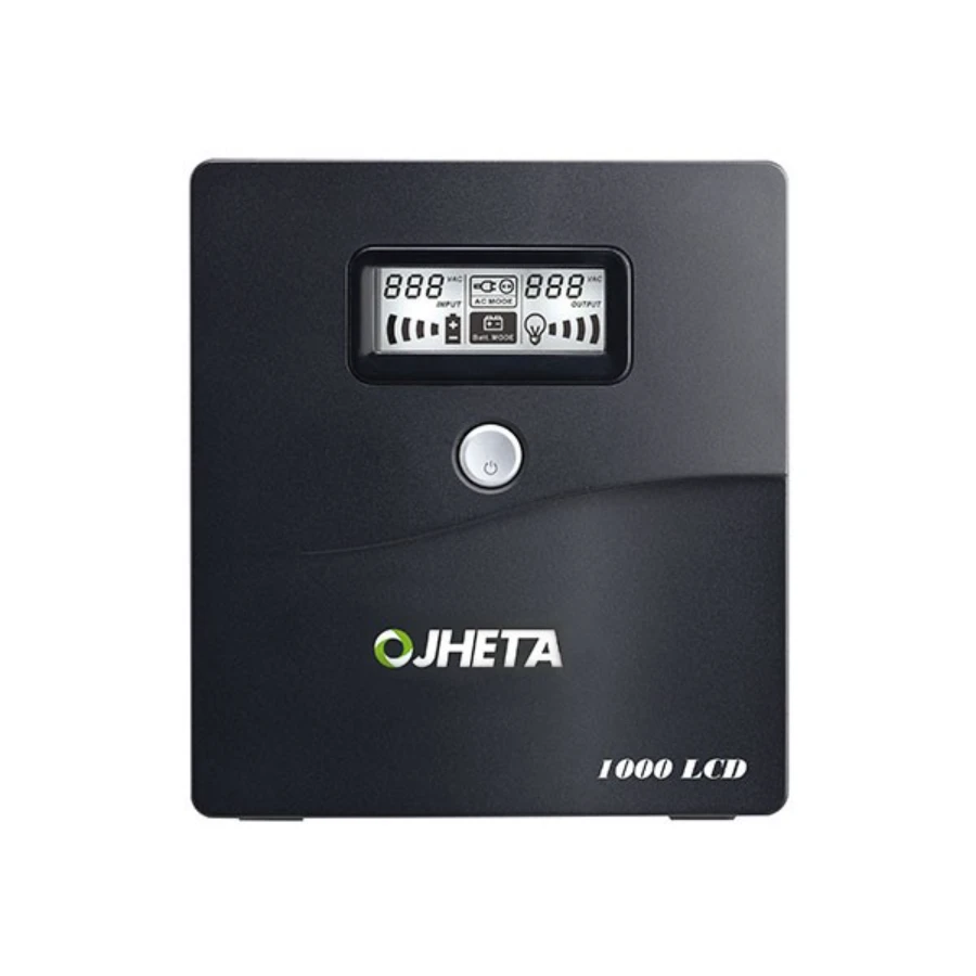 poplcd3-600x450 No Break JHETA POP LCD 1000 / 1000VA / 600W / 8 Contactos* / 25 Min De Respaldo Según Carga / Pantalla LCD / Negro - Image 1