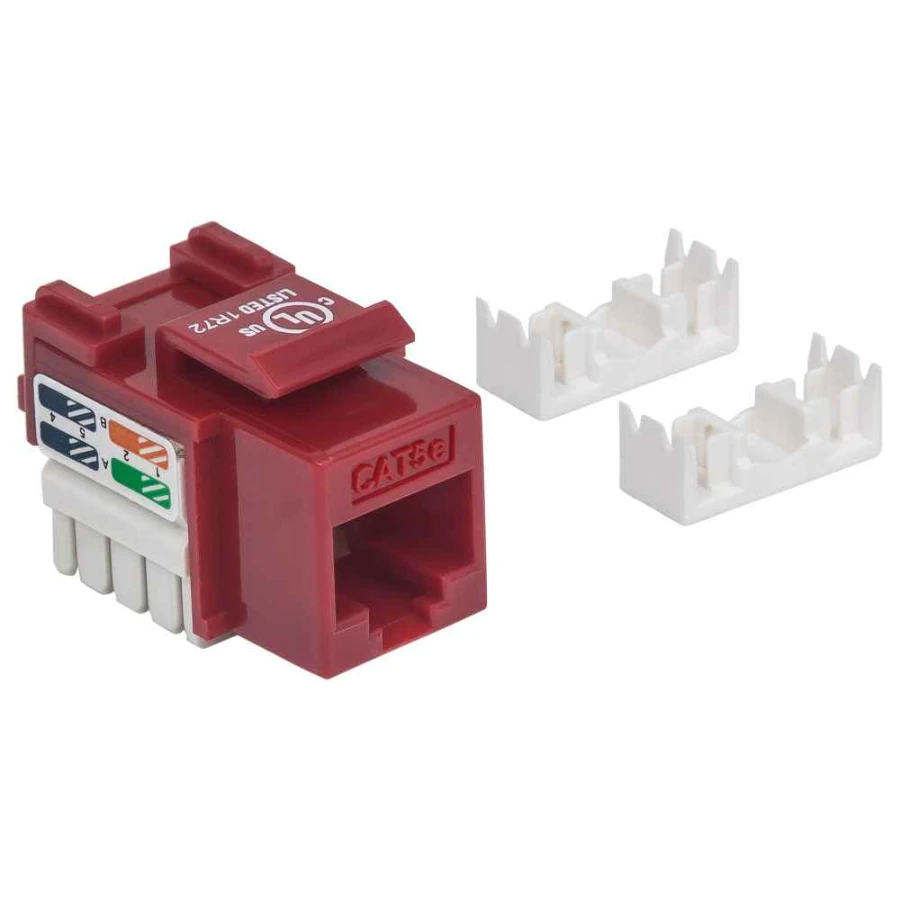 cat5e-keystone-jack-210478-2_1024x1024@2x Jack RJ45 CAT5E INTELLINET / UTP / Keystone De Impacto / Para Telefonía / Rojo / 210478 - Image 1