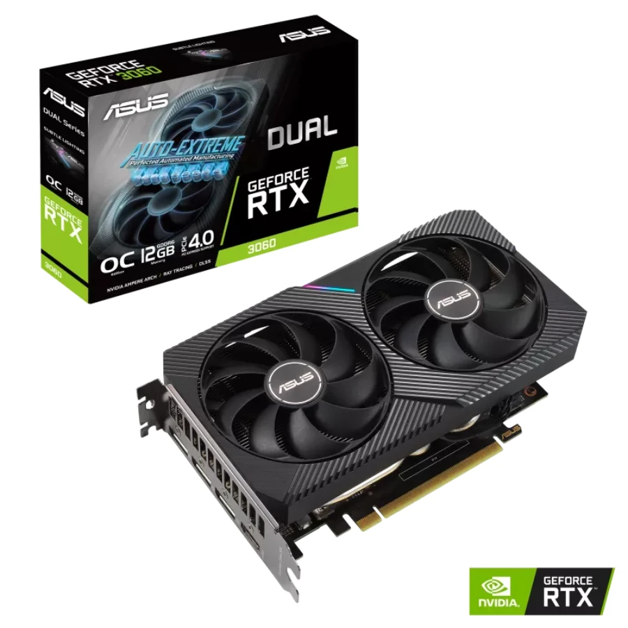 fwebp Tarjeta De Video ASUS Dual GeForce RTX 3060 V2 OC Edition RGB / 12GB GDDR6 / 192bit / Núcleos Cuda 3584 / Boost 1867MHz / x1 HDMI, x3 Dp / DUAL-RTX3060-O12G-V2 - Image 1