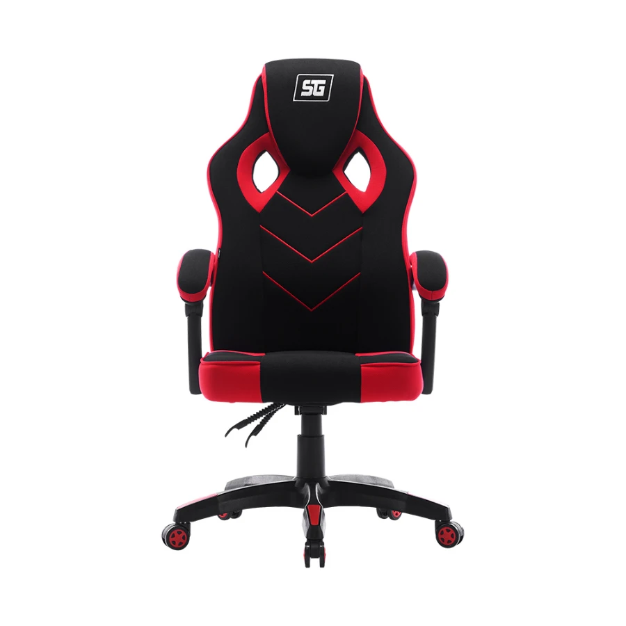 CGC301-RD-01 Silla Gamer Vorago Start The Game CGC301-RD / Tela Automotriz / Respaldo Reclinable 135° / Hasta 120Kg / Pistón Clase 2 / Ruedas de ABS / Rojo Con Negro - Image 1
