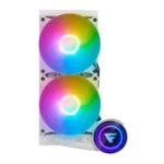 Sistema De Enfriamiento Liquido AIO GAME FACTOR LQG601-WH / 240MM / X2 Vent 120mm / Intel, AMD / Argb / 3 Pines / H. 2550 RPM / 50Cfm / 18.9dBA / Blanco / LQG601-WH