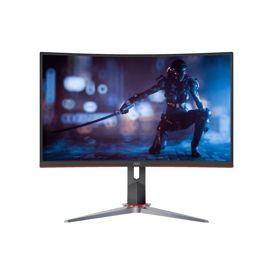 C24G2_F Monitor Gamer AOC Curvo C24G2 G Line 2da Gen / 24" Pulgadas 1920 X 1080 Pixeles / x2 Hdmi, x1 Vga, x1 DP /1 MS, 165 Hz / Panel Va / Negro-Rojo - Image 1
