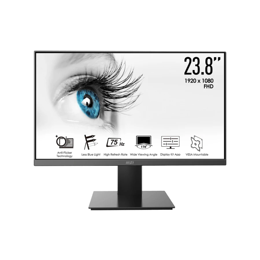 1024 Monitor MSI PRO MP241X / 23,8" FHD / 1920x1080 / VA / 75Hz / 8Ms / HDMI, VGA / Filtro Azul / Negro - Image 1