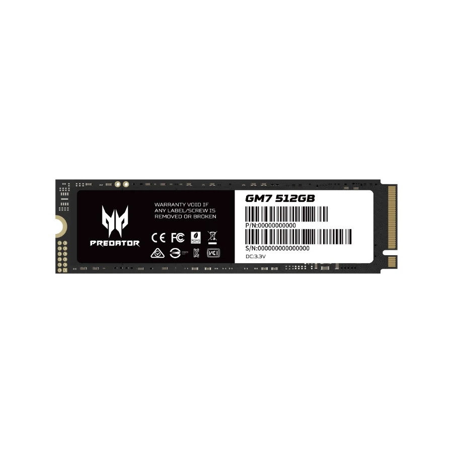 1_1_1 Unidad SSD M.2 NVME PREDATOR GM7 / 512GB / PCIe 4.0 / 2280 / Lectura 7200Mb/S, Escritura 3800Mb/S / Windows, Linux, Mac, PS5 / Licencia Acronis Gratis - Image 1