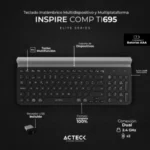 Teclado ACTECK Inspire Comp TI695 Elite Series / Inalámbrico / Nano USB 2.4Ghz-Bluetooth / Español / Negro / AC-934206 - Image 3