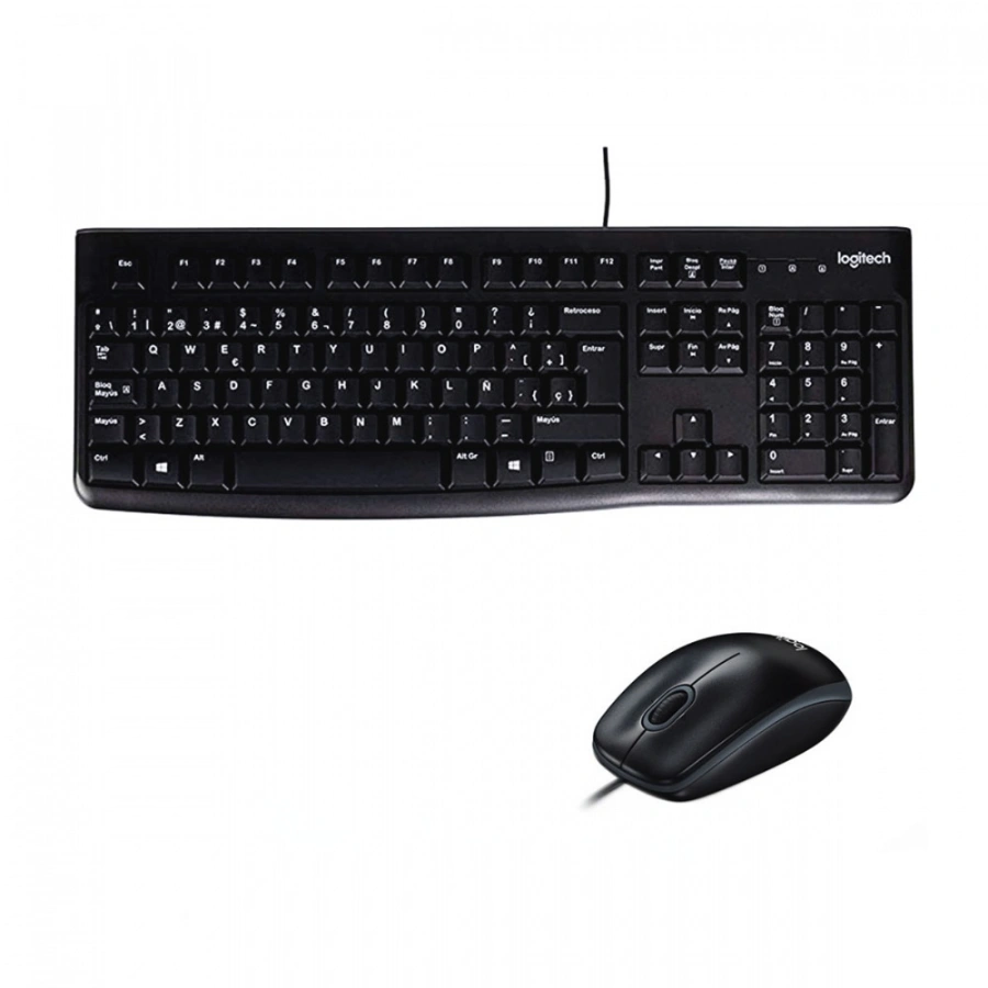 CP-LOGITECH-920-004428-1 Kit De Teclado Y Mouse Logitech Mk120 Alámbrico / Usb / Negro / Español / Resistente A Salpicaduras - Image 1