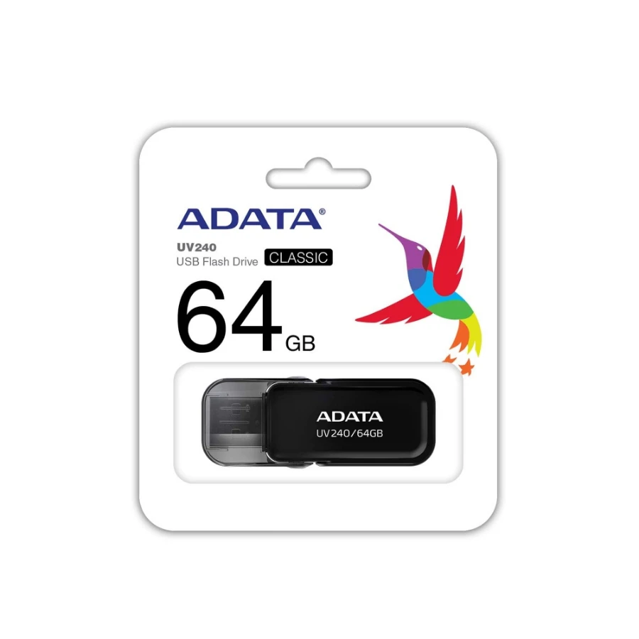 CP-ADATA-AUV240-64G-RBK-310 Memoria Usb Adata UV240 / 64GB / Tipo A 2.0 / Negro / AUV240-64G-RBK - Image 1