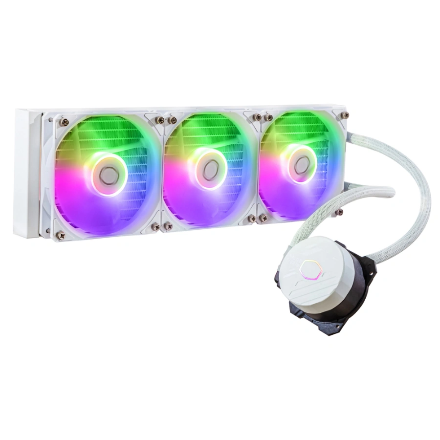 ml-360l-core-argb-white-gallery-1-zoom Enfriamiento Liquido AIO COOLER MASTER MASTER LIQUID 360L S / 650-1750 RPM / 71.93 CFM / 27.2 dBA / 4Pin 12V, 3Pin 5V / Blanco - Image 1