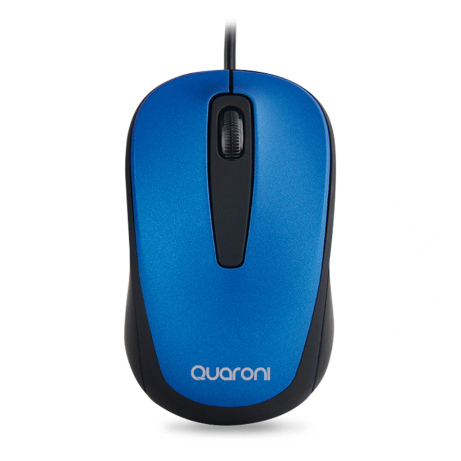 CP-QUARONI-MAQ02A-2 Mouse Óptico QUARONI / Alámbrico / USB / 1200Dpi / Cable 1.2Mts / Azul Con Negro / MAQ02A - Image 1