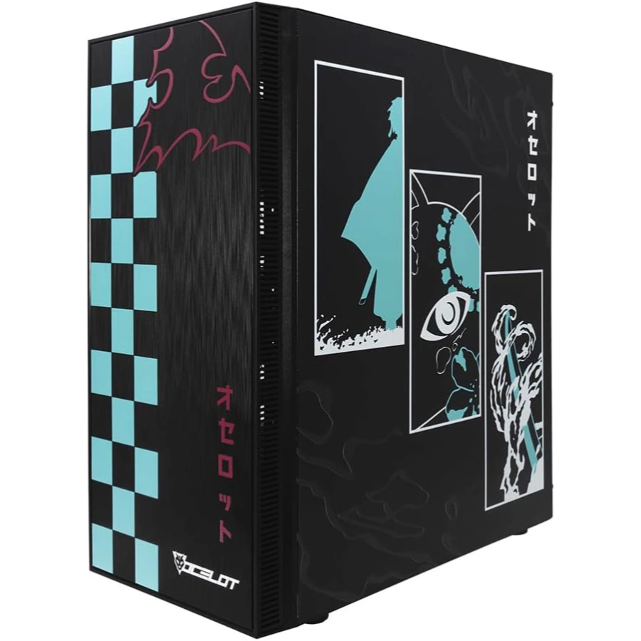 51SXB1qQ54L._AC_SL1000_ Gabinete OCELOT Gaming BLACK KATANA / ATX / Cristal Templado / 3Vent. Incluidos / USB 2.0, 3.0 / Negro Con Diseño Anime - Image 1