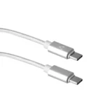 Cable VORAGO CAB-124 / Usb Tipo C - Usb Tipo C / 1 Metro / Carga Rápida / Cobre Estañado / Blanco / CAB-124-WH - Image 3