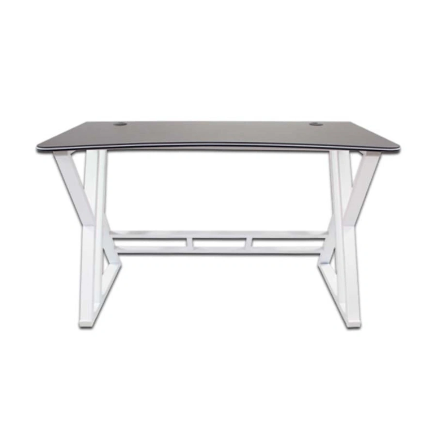 CP-MODAMOB-GT009-d1b4a3 Escritorio MODAMOB GT009 Milan / Forma Z / 120cm X 61cm X 73cm / Superficie Negra / Estructura Metal Blanco - Image 1